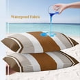 thumbnail image 6 of Outdoor Pillow Cover Bohemian Brown Stripe Set of 2 Waterproof Throw Pillowcases Boho Style Decorative Patio Furniture Pillows for Couch Garden Indoor & Outdoor Use, 6 of 8