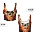 thumbnail image 3 of Sikiie Satanic Skull Print Strappy Sports Bra for Women Padded Push Up Sports Bra Athletic Running Sports Bra Workout Bra Yoga Bra, 3 of 5