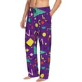 thumbnail image 3 of Kdxio Retro 80s Style Print Men's Sleep Pajama Pant Lounge Pants with Pockets, 3 of 8