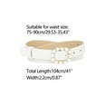 thumbnail image 3 of INSPIRE CHIC Womens Pearl Waistband Skinny Leather Adjustable Pin Buckle Belt for Jeans Dresses Pants 75-90cm/29.53"-35.43" White, 3 of 4