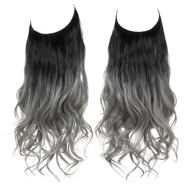 Peluca de una sola pieza, cantidad de cabello, extensión de cabello en forma de U, peluca de hilo de pescar femenina, cabello largo y rizado natural invisible