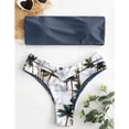 thumbnail image 2 of Conjunto De Bikini Dividido Traje De Baño De Dos Piezas Con Patrón De Coco Fino De Talle Alto Para Vacaciones Gris Roca M, 2 of 7