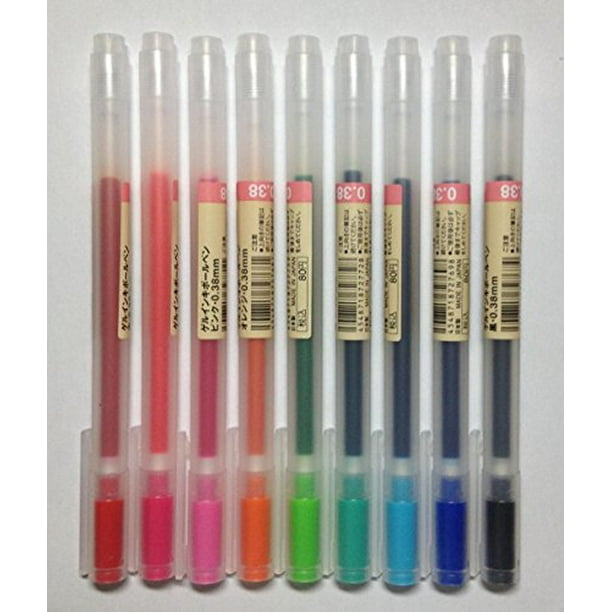  MUJI Gel Ink Ballpoint Pens 0.38mm 9-colors Pack