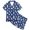 kids sleepwear -Z4 Blue, variant on REDARER Girls Lapel Button Satin Pajama Set Short Sleeve Shorts All Over Bow Print Silk Like Soft Summer Sleep Loungewear,9-10 Years