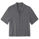 thumbnail image 5 of Camisas Elvqul Hombre Lino Casual Algodón de Color Sólido Manga Corta Gris Oscuro Solapa, 5 of 5