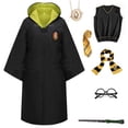 thumbnail image 3 of Uniforme escolar mágico para niños y adultos, disfraz de Slytherin, Ravenclaw, túnica, capa, suéter, bufanda, corbata, varita, disfraz de Halloween, 3 of 5