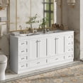 thumbnail image 6 of Harper & Bright Designs 72" Bathroom Vanity Set with Double Sink, Vanity Cabinet with 4 Doors and 8 Drawers, Wood Bathroom Cabinet with Ceramic Basin for Bathroom, White, 6 of 19