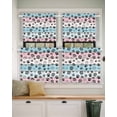 thumbnail image 2 of Dog Paw Cat Paw Short Blackout Curtains 30Inch Long Pink Blue Wood Grain Vintage Rod Pocket Kitchen Curtains, 2 Panels Thermal Insulated Room Darkening Drapes for Bedroom, 30"W x 30"L, 2 of 5