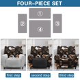 thumbnail image 5 of Jiueut Dog Paw Cow Pattern Recliner Cover, Anti Slip Couch Protection Soft Recliner Chair Covers with Storage Pockets, 5 of 7