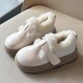 thumbnail image 3 of Fleece Lined Casual Shoes for Girls Kids Waterproof Non Slip Winter Warm Loafers Wide Toe Box Slip On Dress Shoes White Size 13.5 Little Child, 3 of 6
