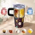 thumbnail image 6 of Butterfly 20oz Stainless Steel Tumbler with Handle and Straw – Insulated Travel Cup with Sliding Lid, 360° Full Wrap Printed Mug for Home, Outdoor & Sports Use, Spring, 6 of 6