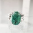 thumbnail image 2 of Natural Tibetan Turquoise Ring, AAA Turquoise Ring, December Birthstone, 3 Twisted Band, 925 Sterling Silver, Womens Ring, Christmas, Thanksgiving, Handmade, Statement Jewelry, Natural Gemstone Ring, 2 of 6