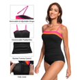 thumbnail image 2 of Tankini Daci negro y rosa con bloques de color y control de abdomen talla L, 2 of 6
