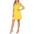 thumbnail image 3 of INSPIRE CHIC Vestido de Mujer de Malla con Corazón, Manga Larga Sheer, Estilo Gótico, Vestido de Cóctel Mini XS Amarillo, 3 of 6