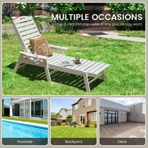 Spaco Patio Lounge Chair, Weatherproof Patio Lounge Chair with Adjustable Back and Cup Holder-White