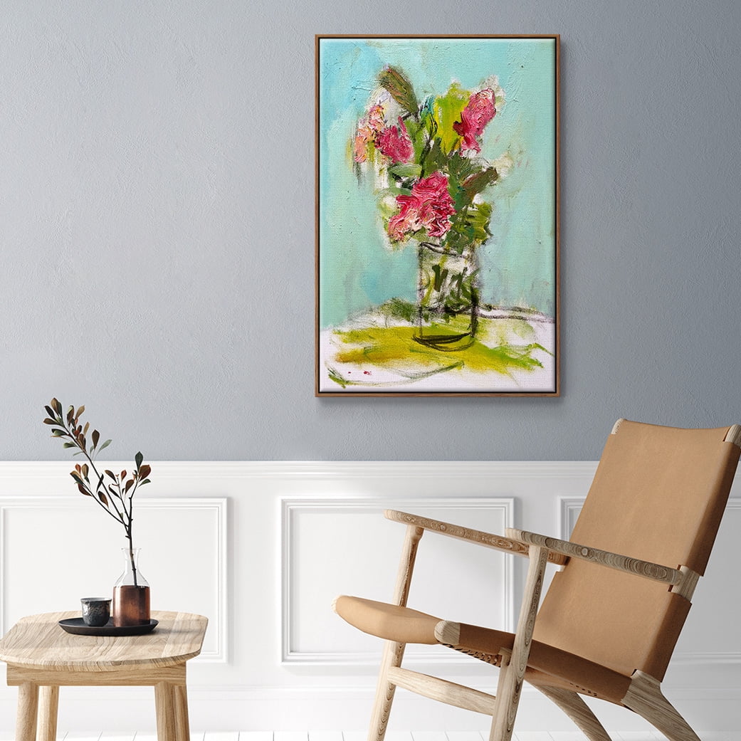 TURQUOISE LILLY Framed Premium Gallery Wrapped Canvas - Ready to Hang