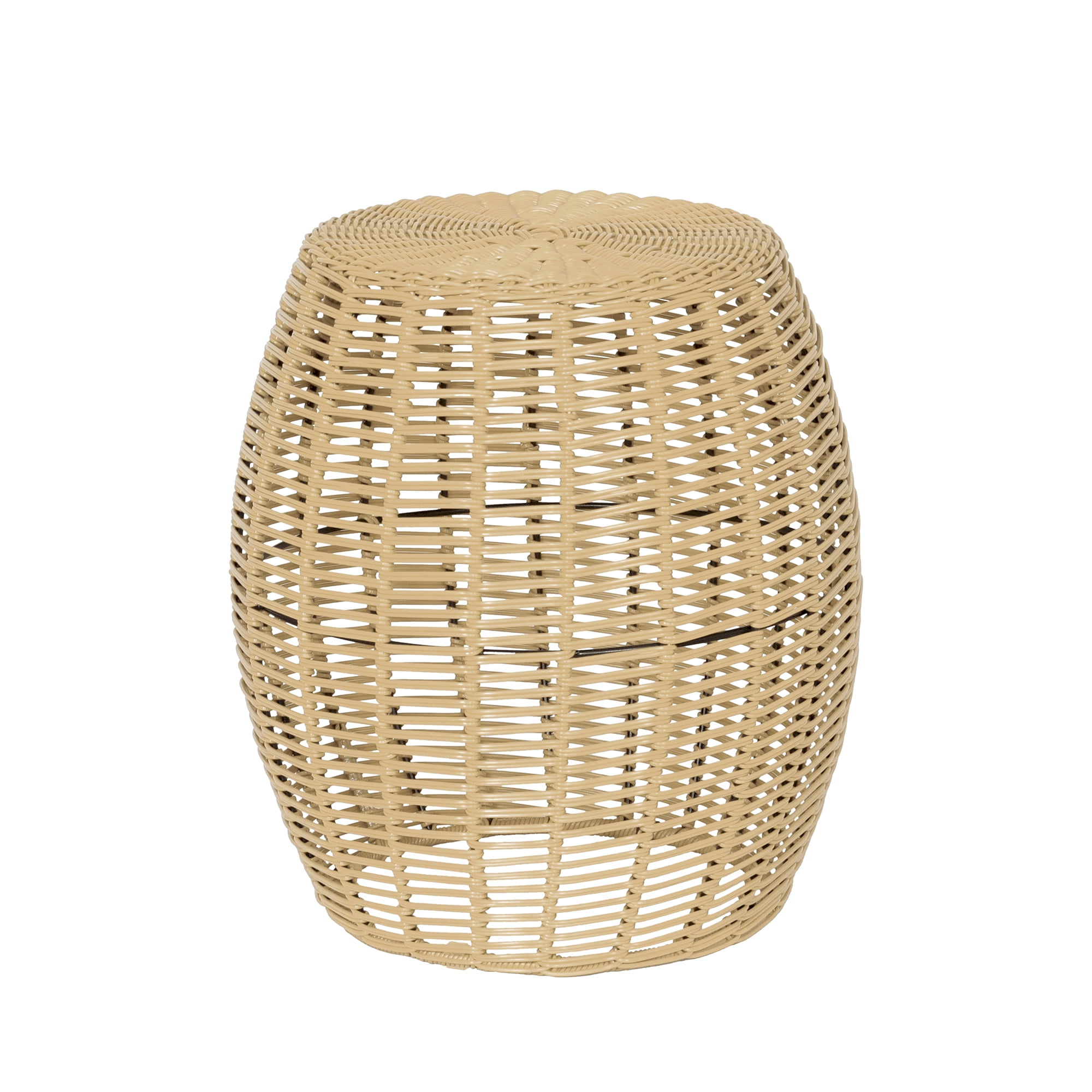 16in Wicker Outdoor Side Table - Yellow