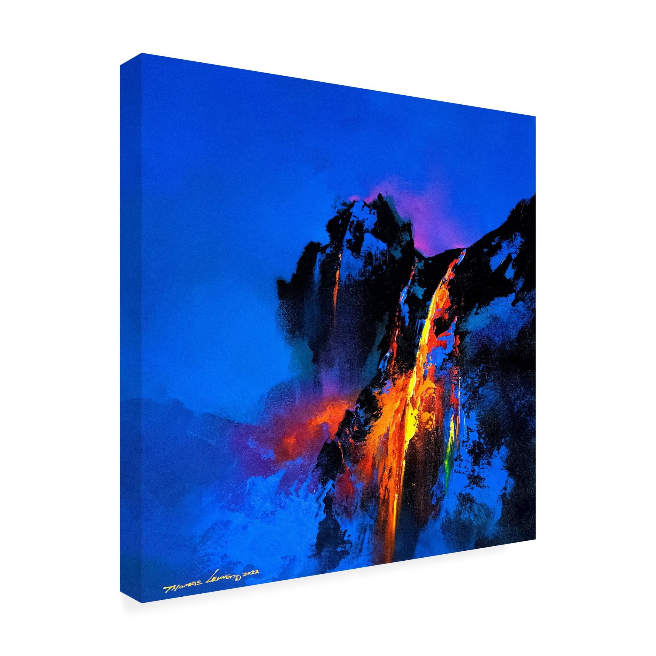 Canvas Wall Art - Thomas Leung 'Lava Flow' Wall Art for Living Room, Bedroom, or Office Décor by Trademark Fine Art - 35 x 35 Inches