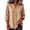 Khaki, variant on longantii Linen Shirts for Women Basic 3/4 Sleeve Vneck T-Shirts Lightweight Solid Color Pullover Button Up Daily Wear for All Season Blue XL