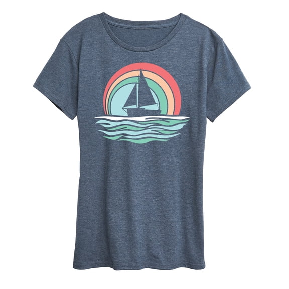 Instant Message - Sailboat Sunset - Women's Short Sleeve Graphic T-Shirt