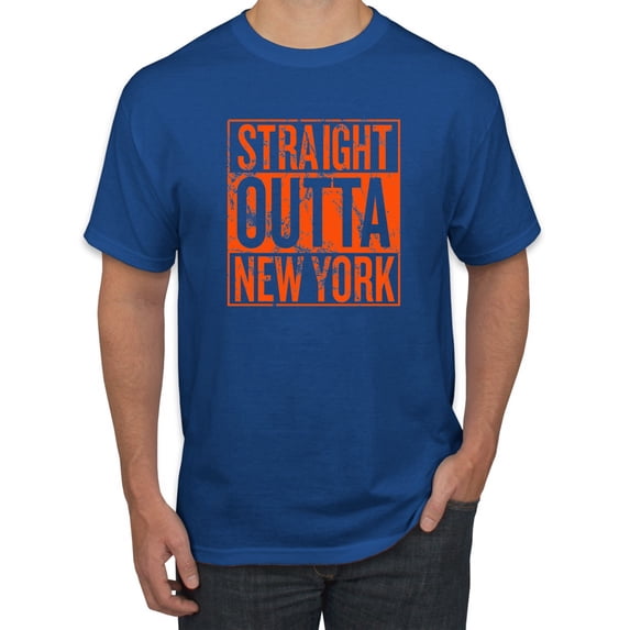 Straight Outta New York NYM Fan | Fantasy Baseball Fans | Mens Sports Graphic T-Shirt, Royal, 3XL