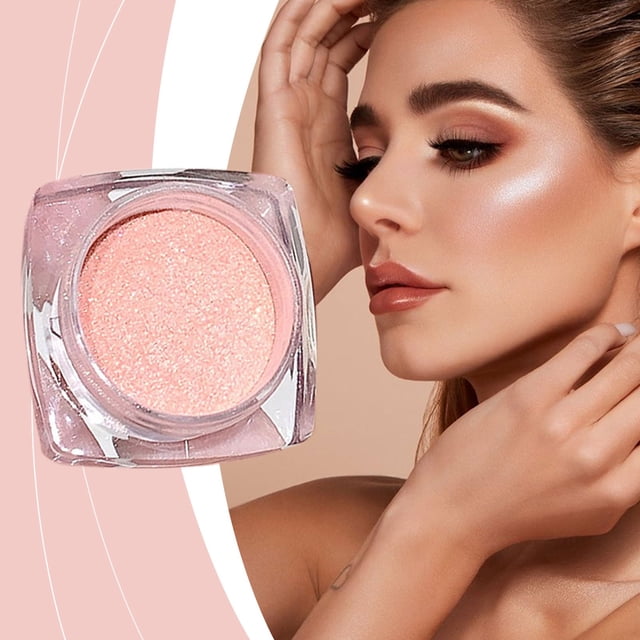 Fiudx Polvo de Perla Brillante, Iluminador Enhance Glow Dream Blooms, Rubor Define Shape Cowboy Pinks, Maquillaje En Polvo de Larga Duración, Uso Diario, Diseño Ideal para Viajes, Tamaño Compacto par