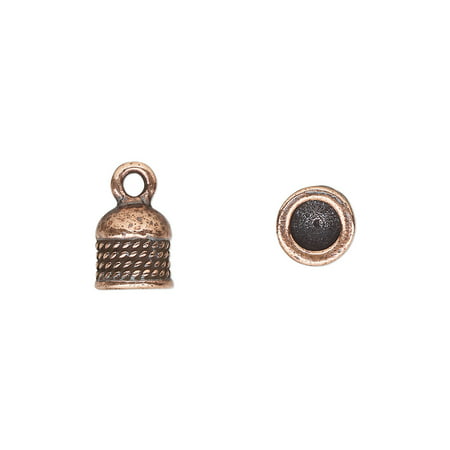 

Cord end TierraCast glue-in antique copper-plated pewter (tin-based alloy) 9x8mm with rope design 4.7mm inside diameter. Sold per pkg of 2.