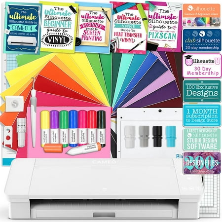 Silhouette White Cameo 4 Educational Bundle, Oracal Vinyl, Guides,