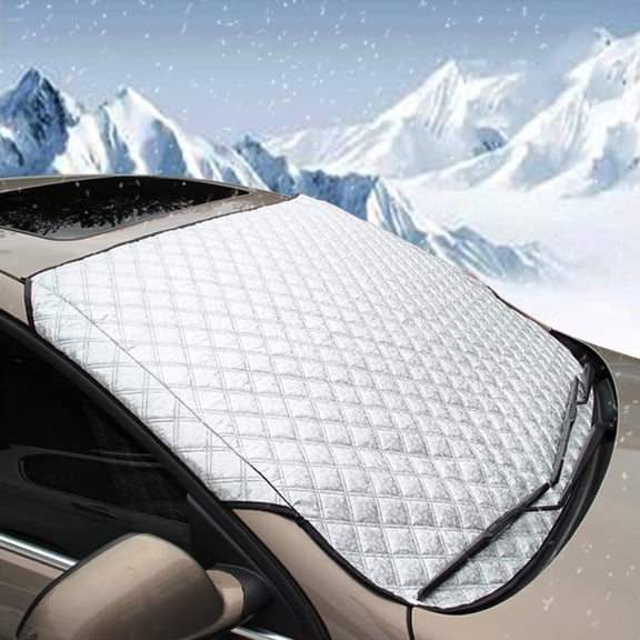 Car Windshield Cover Heavy Duty Thick Protective Windscreen Cover - Snow Ice Frost Sun UV Dust Water Resistent Pefect Fit for Cars SUVs All Years Summer/Winter