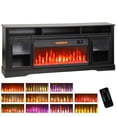 thumbnail image 2 of HOMCOM Fireplace TV Stand for TVs Up to 80 Inch, Entertainment Center with 36" Electric Fireplace, TV Console with Open Storage, Side Cabinets, Black, 2 of 9