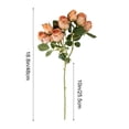 thumbnail image 3 of Detalles decorativos – flores artificiales, ramo de rosas artificiales sin mantenimiento, multicolor naranja, blanco-amarillo, tallo de 18,9 pulgadas, 3 of 8