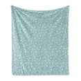 thumbnail image 1 of Floral Soft Flannel Fleece Blanket, Daisy Blooms Doodle Classic Retro Style Repeating Pattern Leaves Chamomiles, Cozy Plush for Indoor and Outdoor Use, 50" x 70", Pale Blue Off White, by Ambesonne, 1 of 5