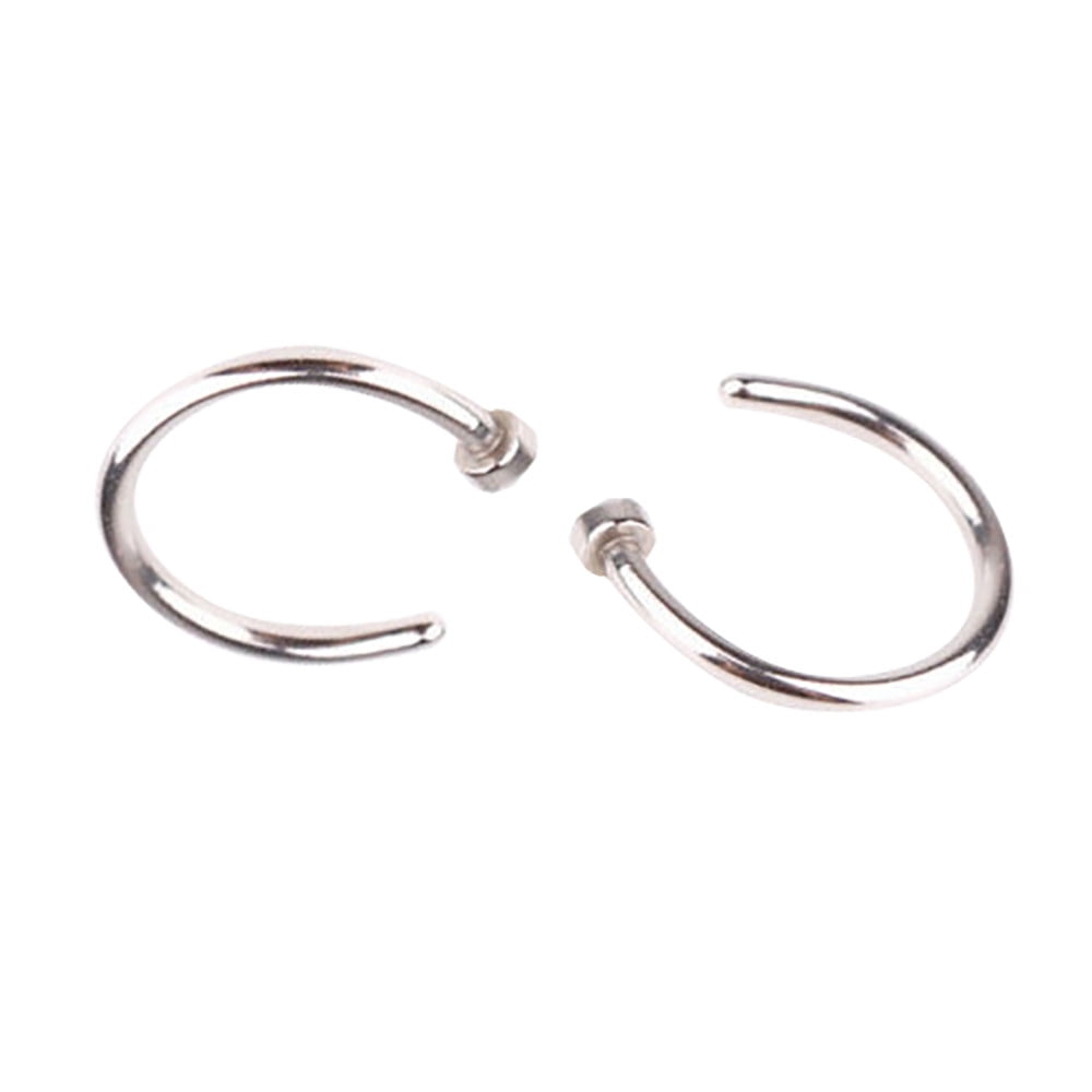 20G Surgical Steel Thin Small Silver Nose Ring Hoop Cartilage Piercing Stud 