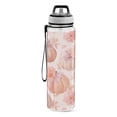 thumbnail image 2 of 32oz Transparent Sports Water Bottle with Straw for Kids Adults Outdoor School Gym Fitness Pastel Pink Pumpkins, 2 of 7