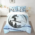 thumbnail image 2 of Feelyou Winter Skiing Teens Bedding Comforter Set 7pcs, Modern Sport Lover Queen Bedding Sets, Outdoor Sports Queen Sheet Sets, Breathable Home Decor, 2 of 7