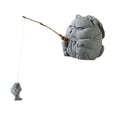 thumbnail image 1 of Estatua de gato de piedra para té, divertida decoración de escritorio, regalo para amantes del té, arte decorativo para mesa. Gato Pescador, 1 of 9