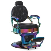 BarberPub Multicolor Heavy Duty Barber Chair with Headrest, All Purpose Antique Hydraulic Reclining Salon Chair
