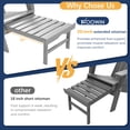 thumbnail image 3 of 2PCS Folding Adirondack Chair with Ottoman, Adjustable Backrest Plastic HDPE Adirondack Chairs w/4 in 1 Cup Holder Tray, White Grey, 3 of 9