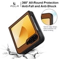 thumbnail image 4 of ELEHOLD Case for Samsung Galaxy Z Flip 6, Shockproof Magnetic Case Hard PC Slim Phone Cover,Brown, 4 of 11