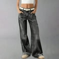 thumbnail image 4 of Women's Retro Wide Leg Jeans,Loose Fit Straight Leg Street Style Denim Pants,Comfortable Stretchable Casual Vintage Wash Trousers,Trendy High Waist Baggy Jeans for Women, Classic Modern Comfort Denim, 4 of 5