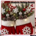 thumbnail image 3 of Twinkling Christmas Mitten Wreath - with 120 LED Lights & 10H Auto Timer, Christmas Lighted Werath,  with Faux Pine Branches, Berries & Pinecones, Christmas Decorations - 1Pc, 3 of 9