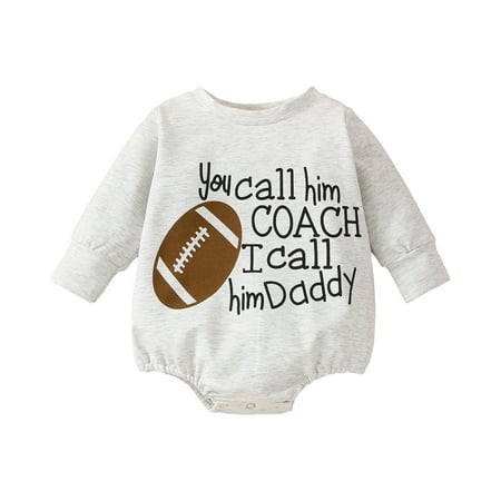 

Fsqjgq 6 Month Baby Boy Shirts Baby Boys Girls Letter Long Sleeve Cute Cartoon Football Romper Bodysuit Sweatshirt Outfits 3 6Month Baby Boy Clothes Cotton Gy2 70