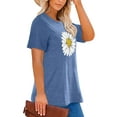 thumbnail image 4 of XCHQRTI Plus Size Daisy Women Tshirt Graphic Oversized Tees Short Sleeve Casual Tee, 4 of 9