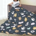 thumbnail image 6 of Honeii Cartoon Animals Print Fleece Blanket - Throw Blanket for Bed, Sofa, Couch, Camping, and Travel , Microplush Ultra Soft Warm Blanket-40"x30", 6 of 7