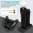 thumbnail image 2 of Charging Station Fit for Playstation PS3/MOVE Controller, EEEkit 4 in 1 Dual Charger Stand Dock Station Fit for Sony Playstation PS3 Controller with USB Charging Cable, Black, 2 of 8