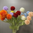 thumbnail image 4 of Fake Hydrangeas 19.69" Marigold Flowers Artificial Flowers Rustic Chrysanthemums with Stems Fall Ball Mums Florals Bouquet for Autumn Home Decor Indoor Arrangement Table, 4 of 4