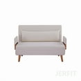 thumbnail image 6 of JERFIT Extra Wide 3-in-1 Loveseat Sofa Bed - Converts to Bed in 10s, Adjustable Backrest, Cotton Linen, Beige, Space-Saving, 6 of 8