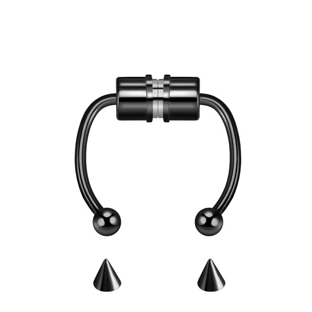 Anillo magnético de acero inoxidable para la nariz, anillo de herradura, Clip para la nariz, aro para la nariz sin perforar, piercing magnético para la nariz, piercing para la nariz Dengxun unisex