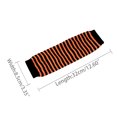 thumbnail image 3 of INSPIRE CHIC Women's Stripe Elbow Length Fingerless Thumb Hole Gloves Orange, 3 of 6