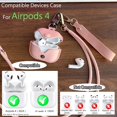 thumbnail image 3 of Funda protectora de piel auténtica ChouxiLin para AirPods 4, color rosa, 3 of 9
